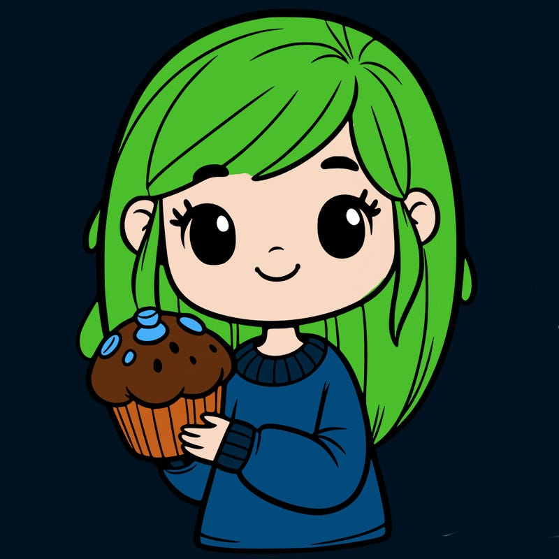 a girl holding a muffin