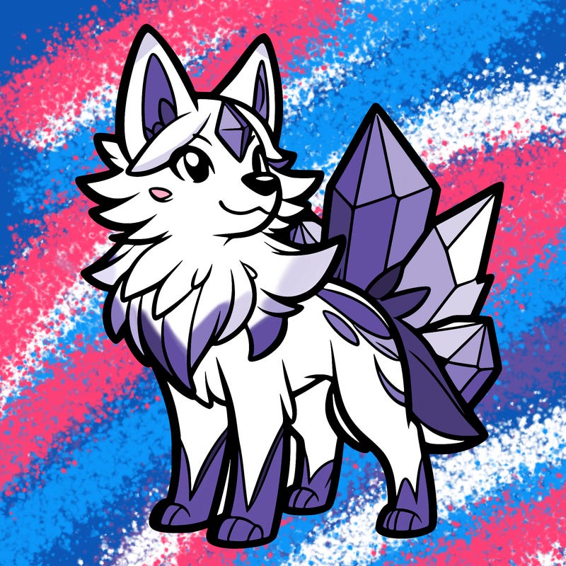 a crystal wolf