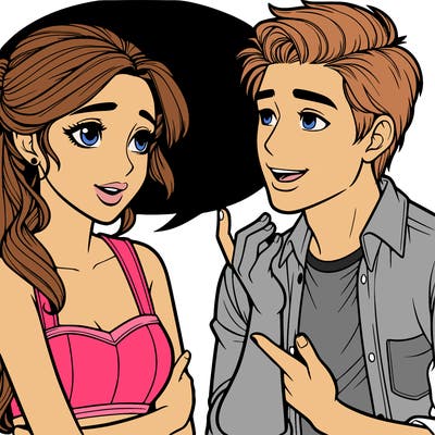 girl and guy talking realistic