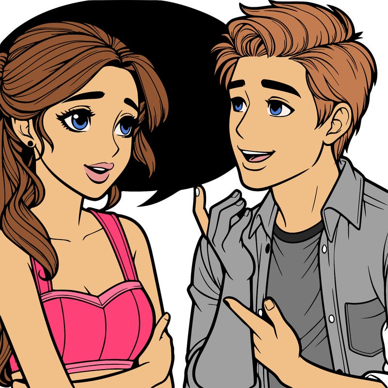 girl and guy talking realistic