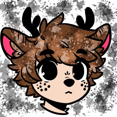 a humanoid deer with soft fluffy ears