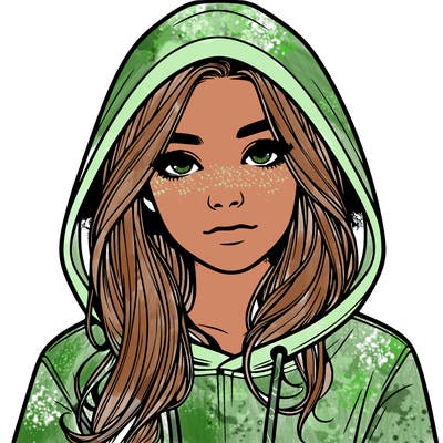 realistic girl with a hoodie