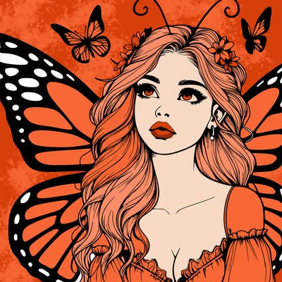 butterfly fairy realistic girl