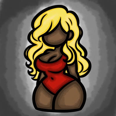 curvy woman with hair