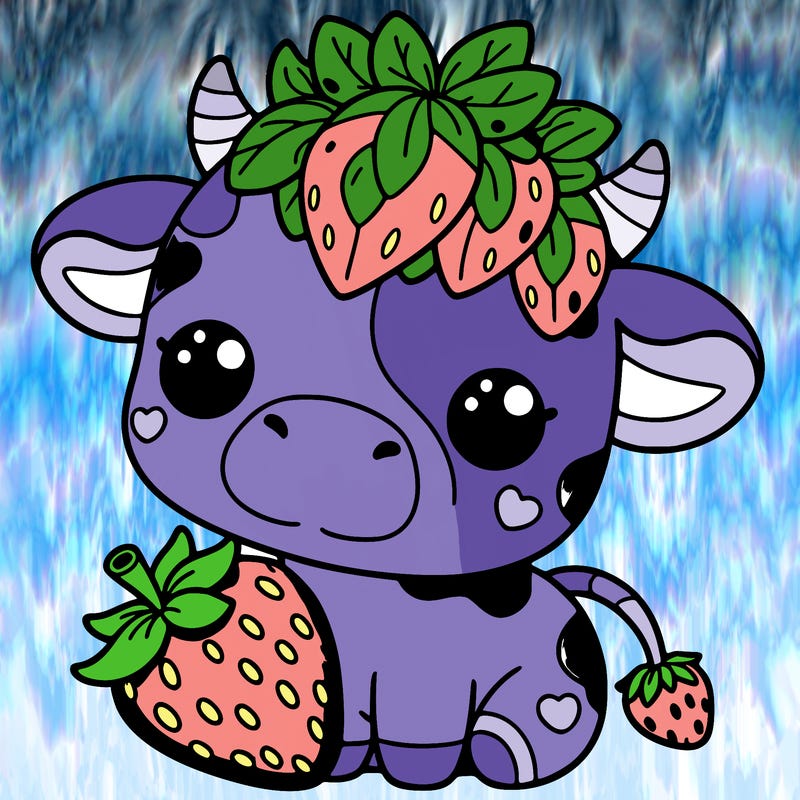 cute strawberry cow