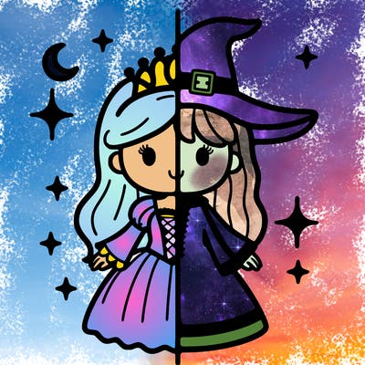 split princess and witch
