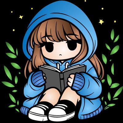girl in oversized hoodie reading a book