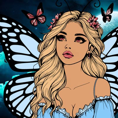 butterfly fairy realistic girl