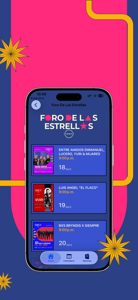 Feria Nacional de San Marcos - Concert schedule for the Foro de las Estrellas in the Feria Nacional de San Marcos app