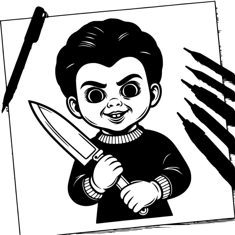 chucky the doll holding a knife