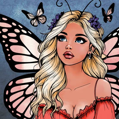 butterfly fairy realistic girl