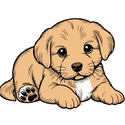 a cute realistic puppy