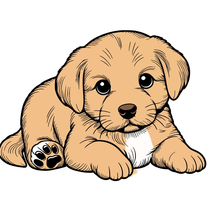 a cute realistic puppy