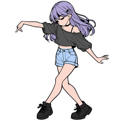 realistic girl danceing