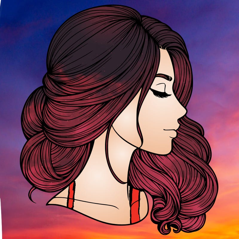 realistic woman's head & hair