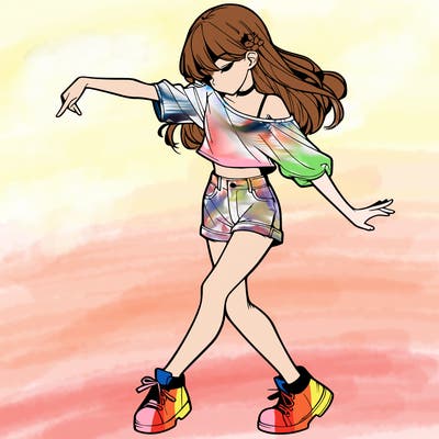 realistic girl danceing