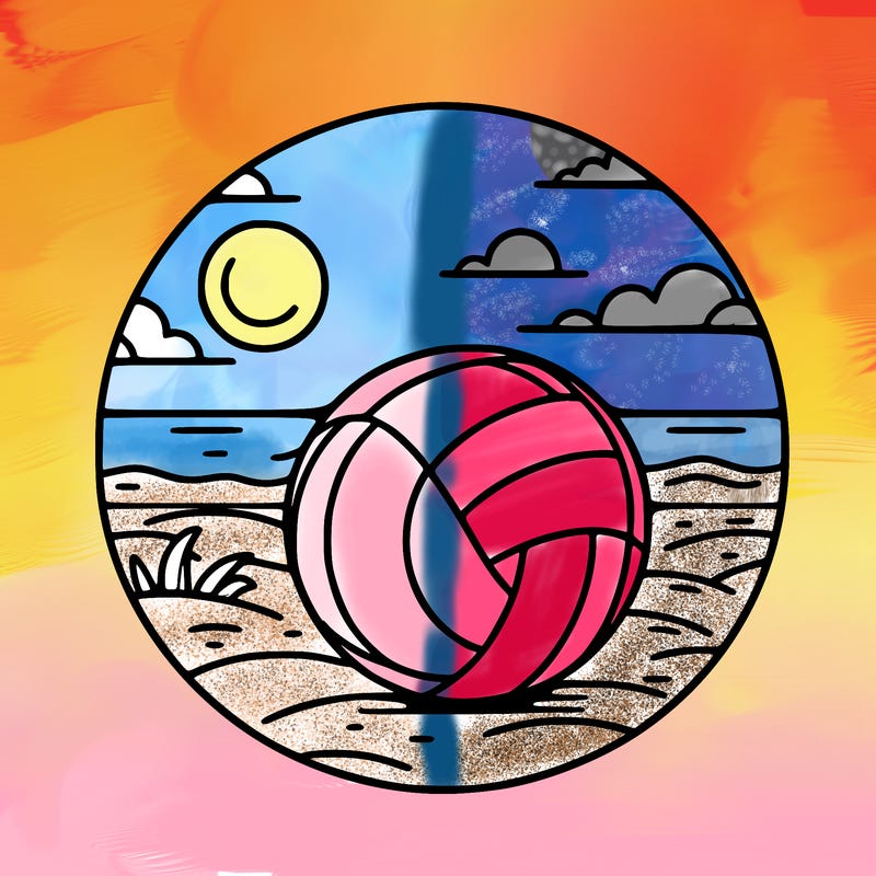 volleyball on a beach