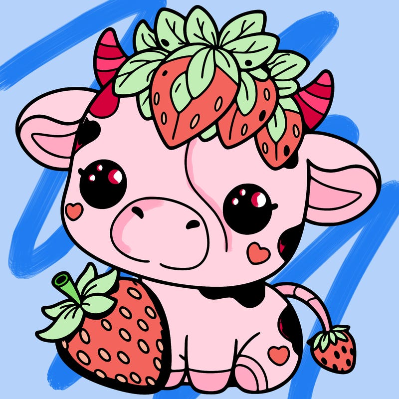 cute strawberry cow