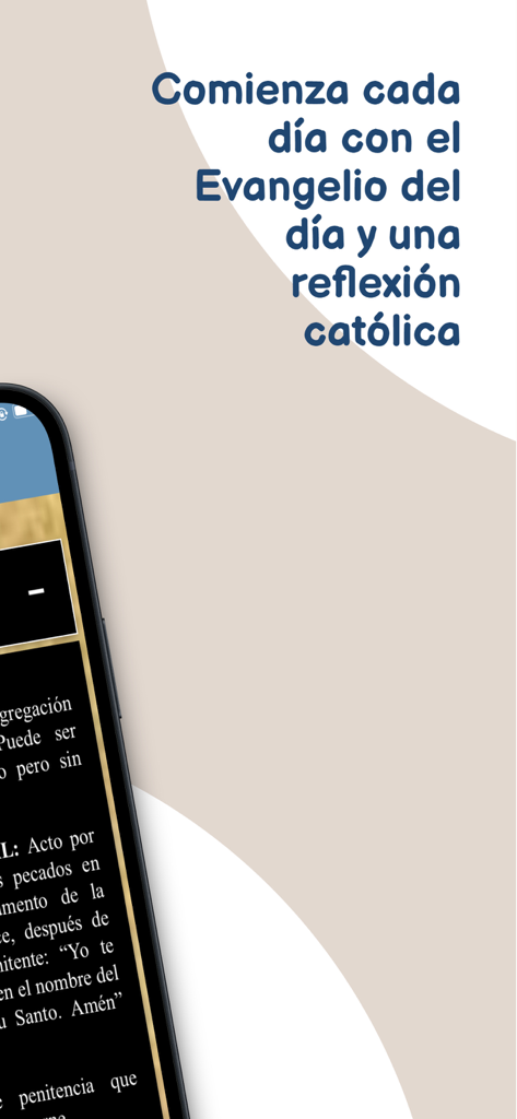 La Biblia Latinoamericana. - Interfaz de la app La Biblia Latinoamericana con lecturas del Evangelio del día y reflexiones católicas