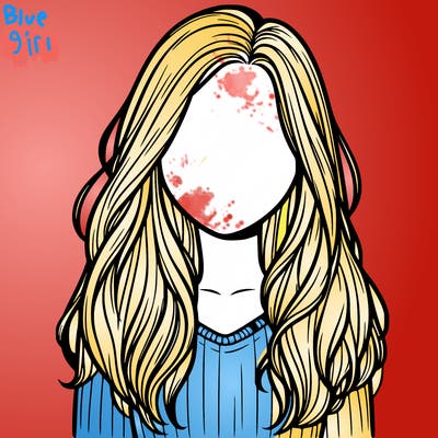 realistic girl faceless with hair