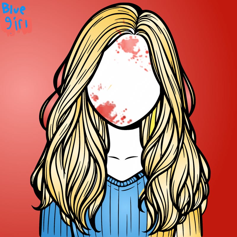 realistic girl faceless with hair