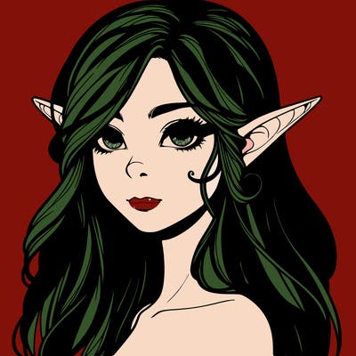elf girl realistic dark fantasy