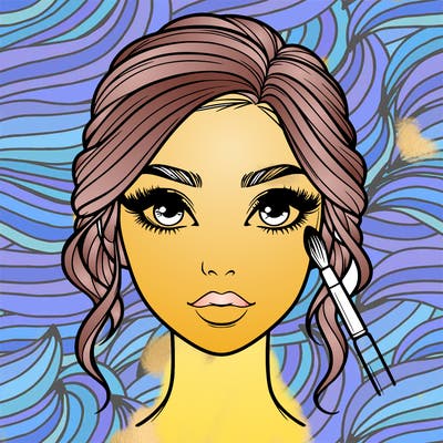 realistic person with makeup