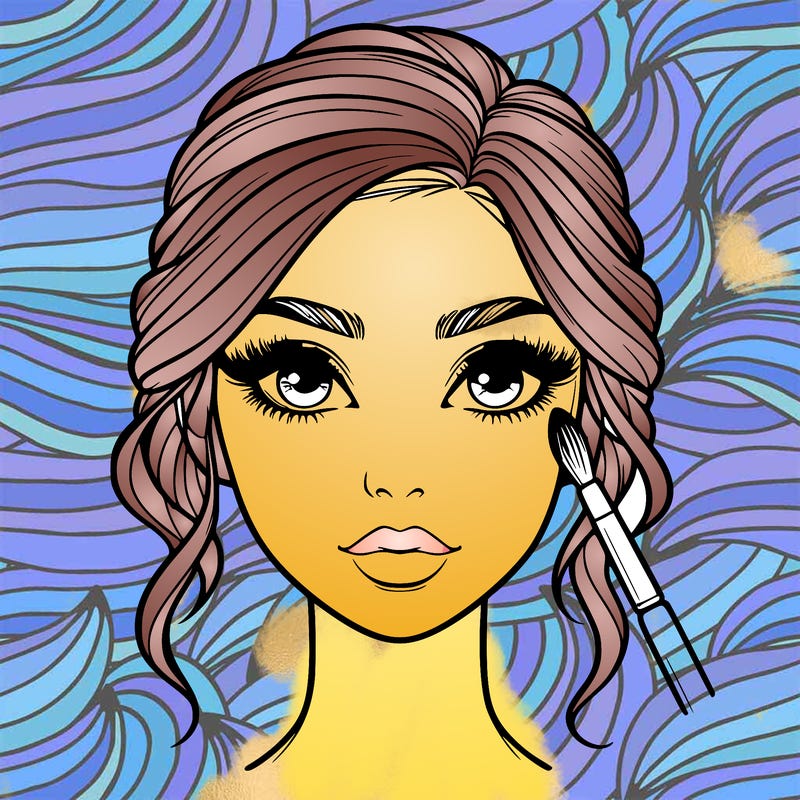 realistic person with makeup