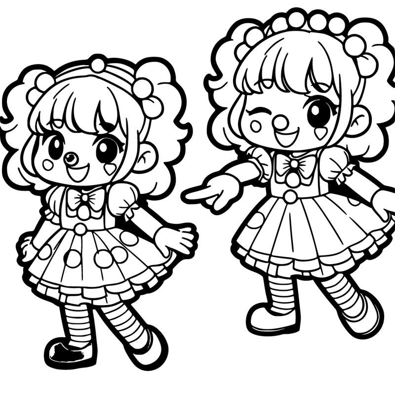 girl acting as a cute clown girl