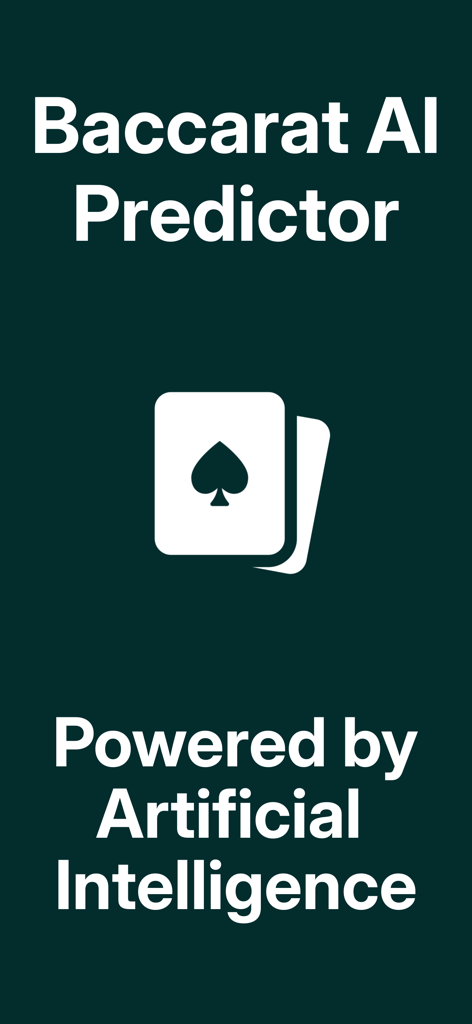 Baccarat AI Predictor - Baccarat AI Predictor intro screen featuring playing cards icon and artificial intelligence text