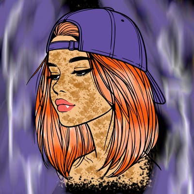 realistic  girl with a backwards hat