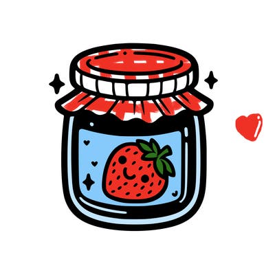 a jar of strawberry jam