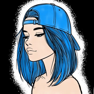 realistic  girl with a backwards hat