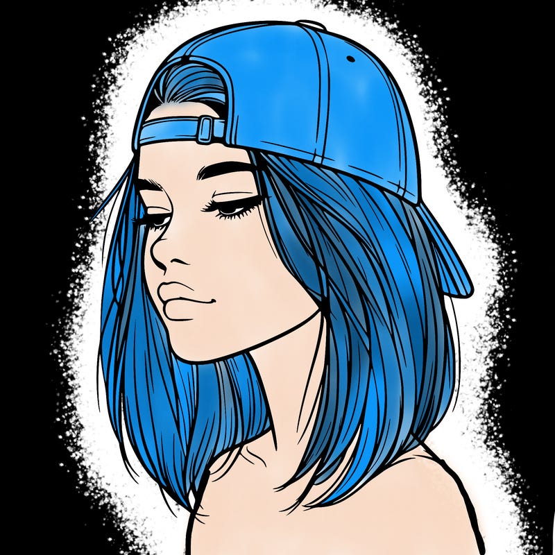 realistic  girl with a backwards hat