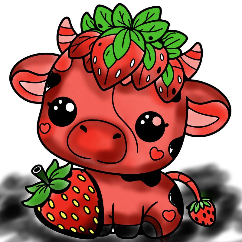 cute strawberry cow