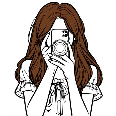 a realistic girl holding her phone taking pictures