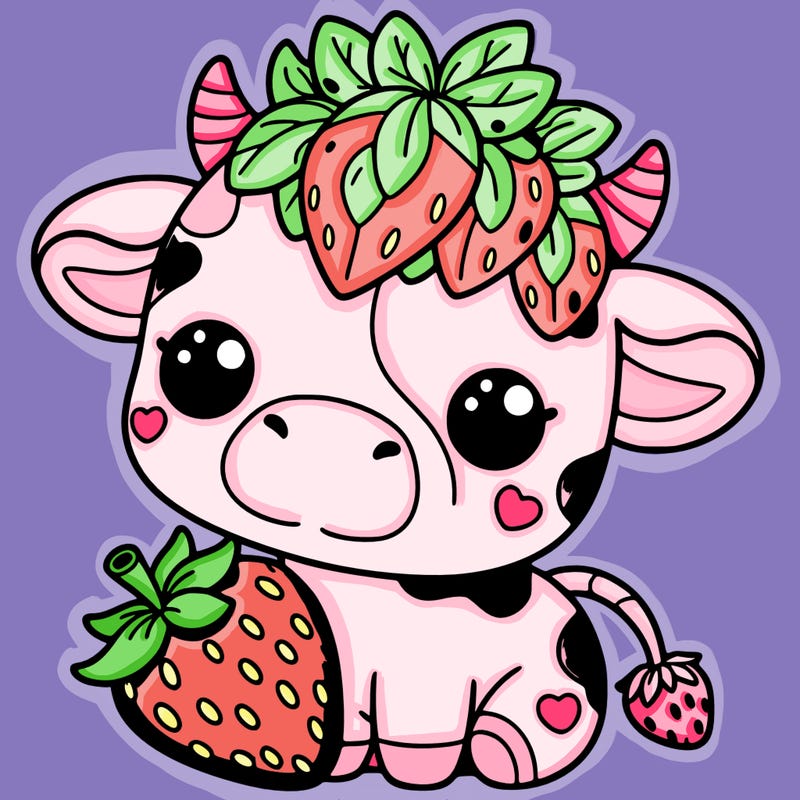 cute strawberry cow