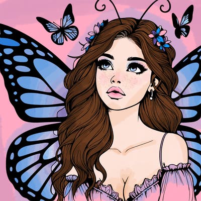 butterfly fairy realistic girl