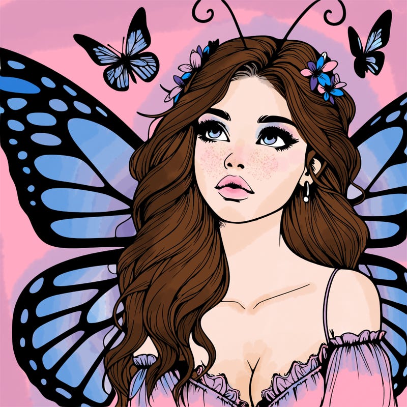 butterfly fairy realistic girl