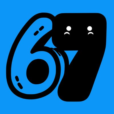 the numbers 67