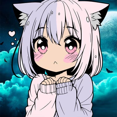 shy anime catgirl