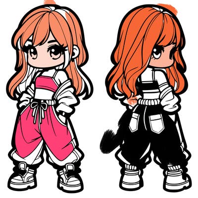 girl in crop top and baggy pants