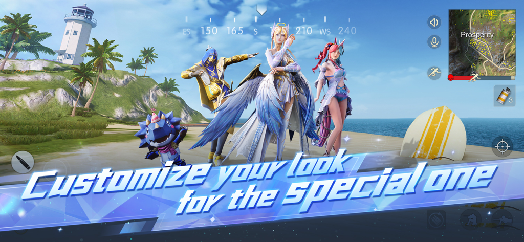 Stylized game characters showcasing diverse fashion outfits on a tropical beach in Knives Out