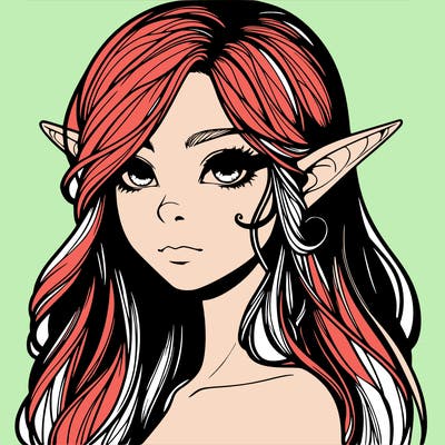 elf girl realistic dark fantasy
