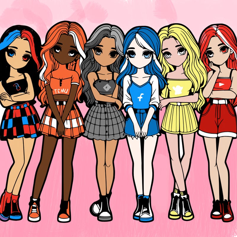 a group of girls realistic