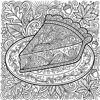 Savor the season with this stunning Zentangle pumpkin pie coloring page. Immerse yourself in intricate patterns and delightful fall elements, offering a unique and relaxing artistic experience.