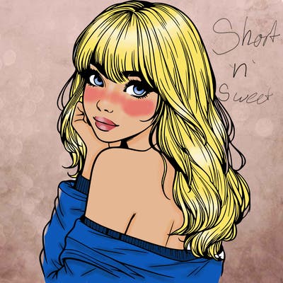 realistic girl with bangs looking over her shoulder