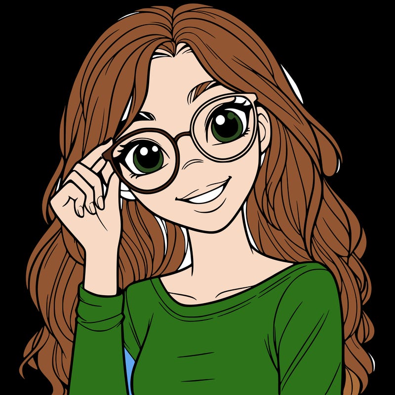 teen age girl with glasses