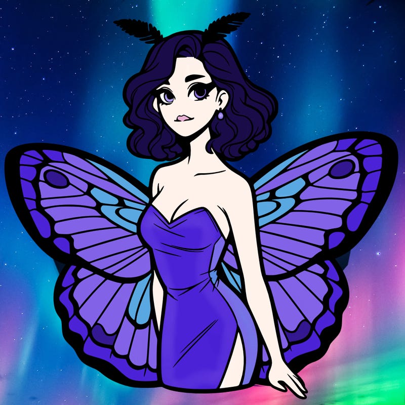 woman with moth wings