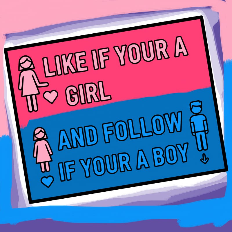 like if your a girl and follow if your a boy